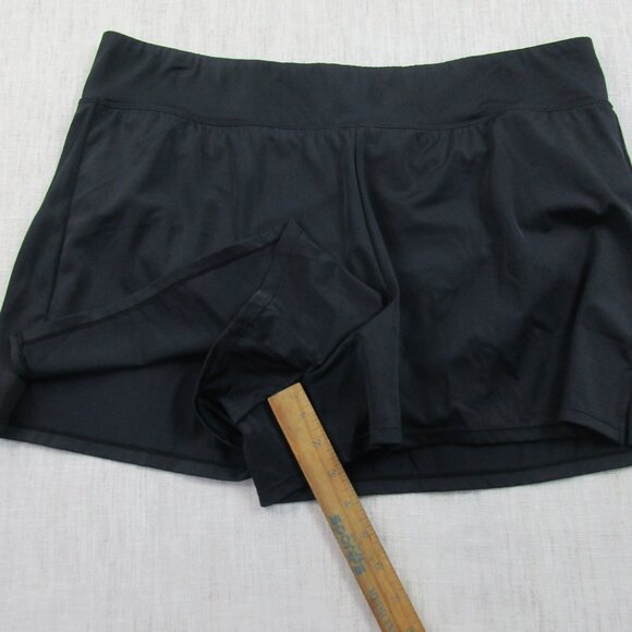 Swim Solutions Swim Shorts Womens‎ 18 Black Nylon Stretch Comfort Elastic Waist - Picture 11 of 15